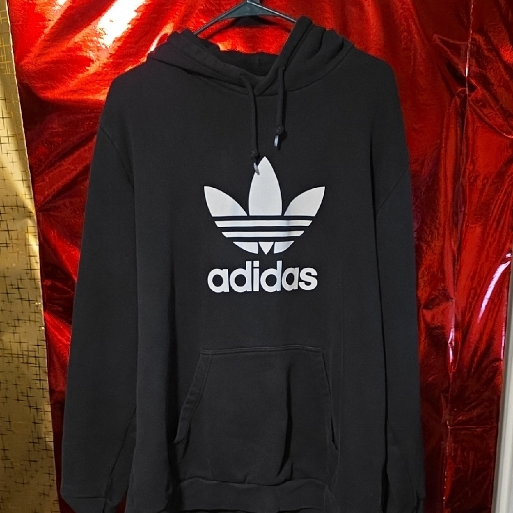 Adidas Black and White Logo Hoodie for Men